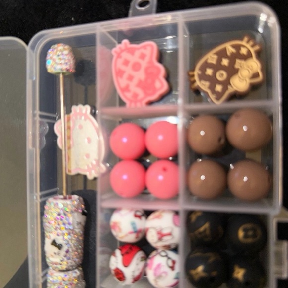 Assorted Decorative Beads and Charms LV HK pen Set - Picture 2 of 4